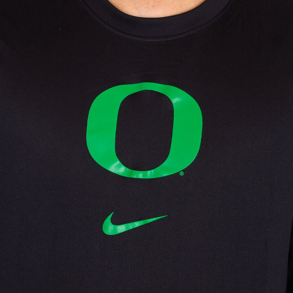 Classic Oregon O, Nike, Black, Long Sleeve, Performance/Dri-FIT, Men, Basketball, Shooting, Sideline, T-Shirt, 813662